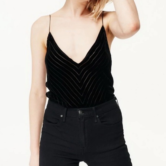 Cami NYC - Olivia Silk Velvet Chevron Tank Top - Picture 3 of 7